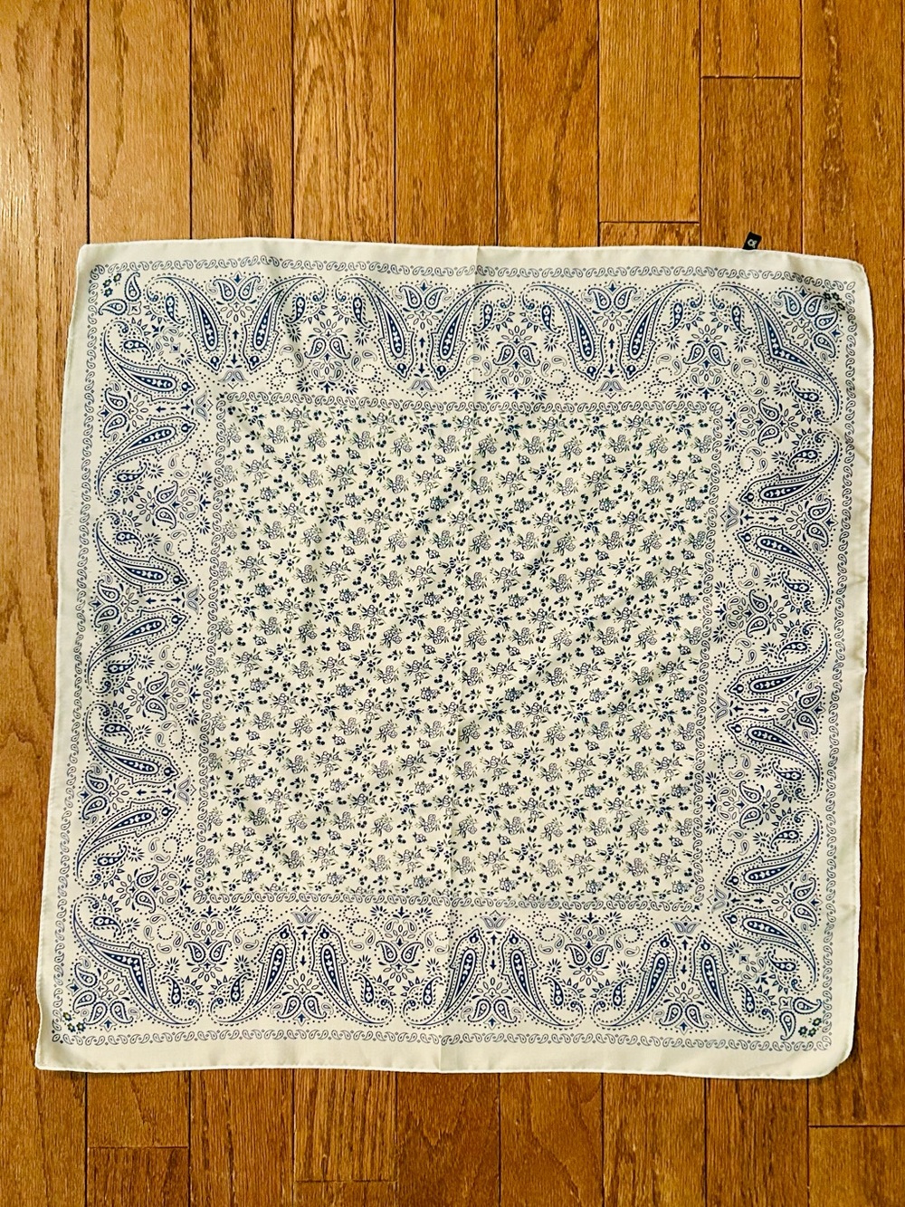 Blue Paisley Cotton Bandana - Home Dining Accessory
